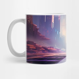 Horizons of Tomorrow: Exploring a Futuristic City with Technological Architecture and Avant-Garde Aesthetics Mug